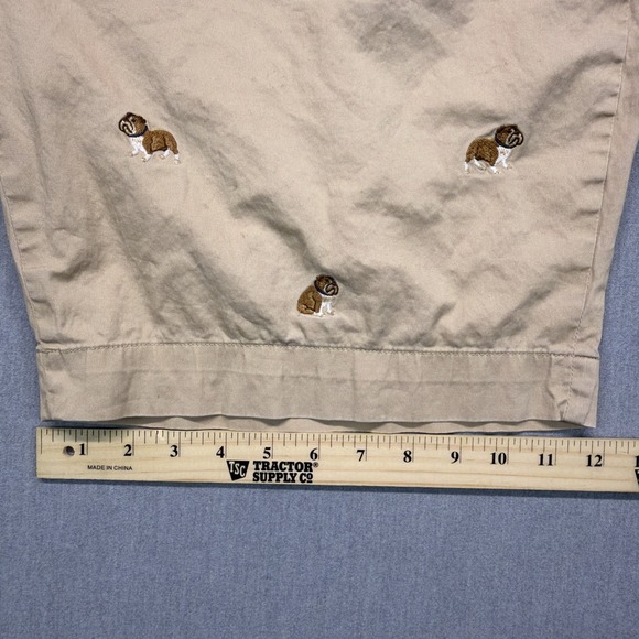 Polo Ralph Lauren Bull Dog Chino Shorts All Over Embroidery 9" Inseam Mens 42 - Picture 6 of 9